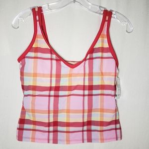 NWT IZOD Swim Top Red Pink